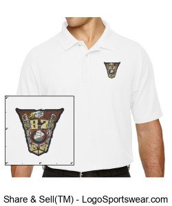 White polo with EMBROIDERED full color class crest (Mens) Design Zoom